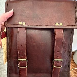 Rustic Town brown leather crossbody‎ satchel bag purse handbag NWT
